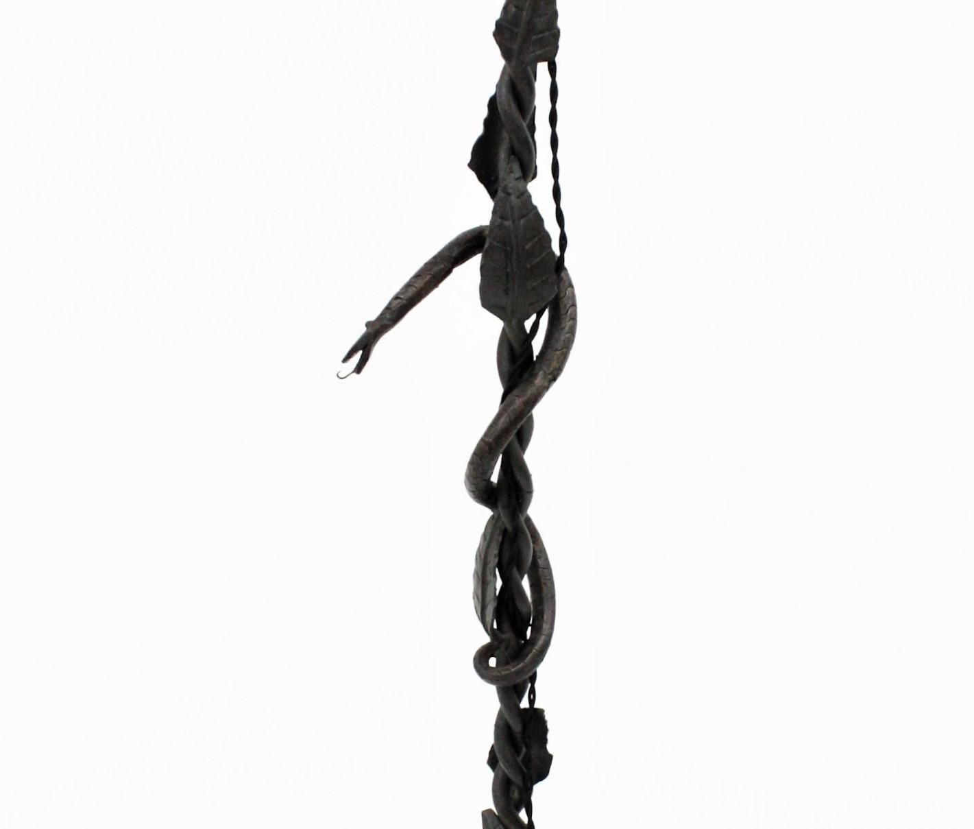 Snake Wrought Iron Floor Lamp in the Style of Umberto Bellotto 4