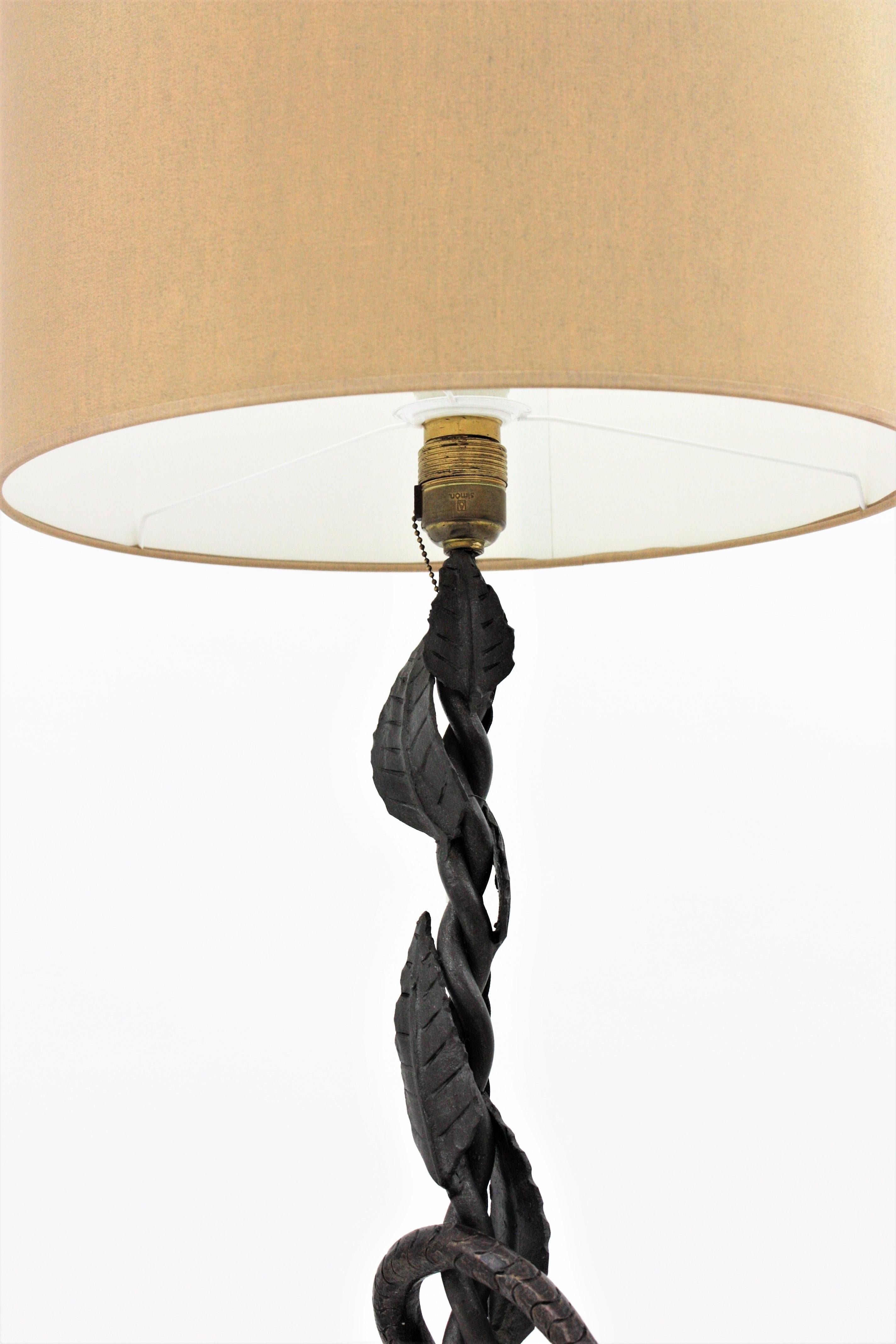 Snake Wrought Iron Floor Lamp in the Style of Umberto Bellotto 7