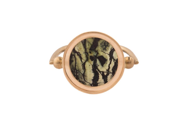 OUROBOROS Snakeskin Carved 18 Karat Yellow Gold Ring For Sale at 1stDibs