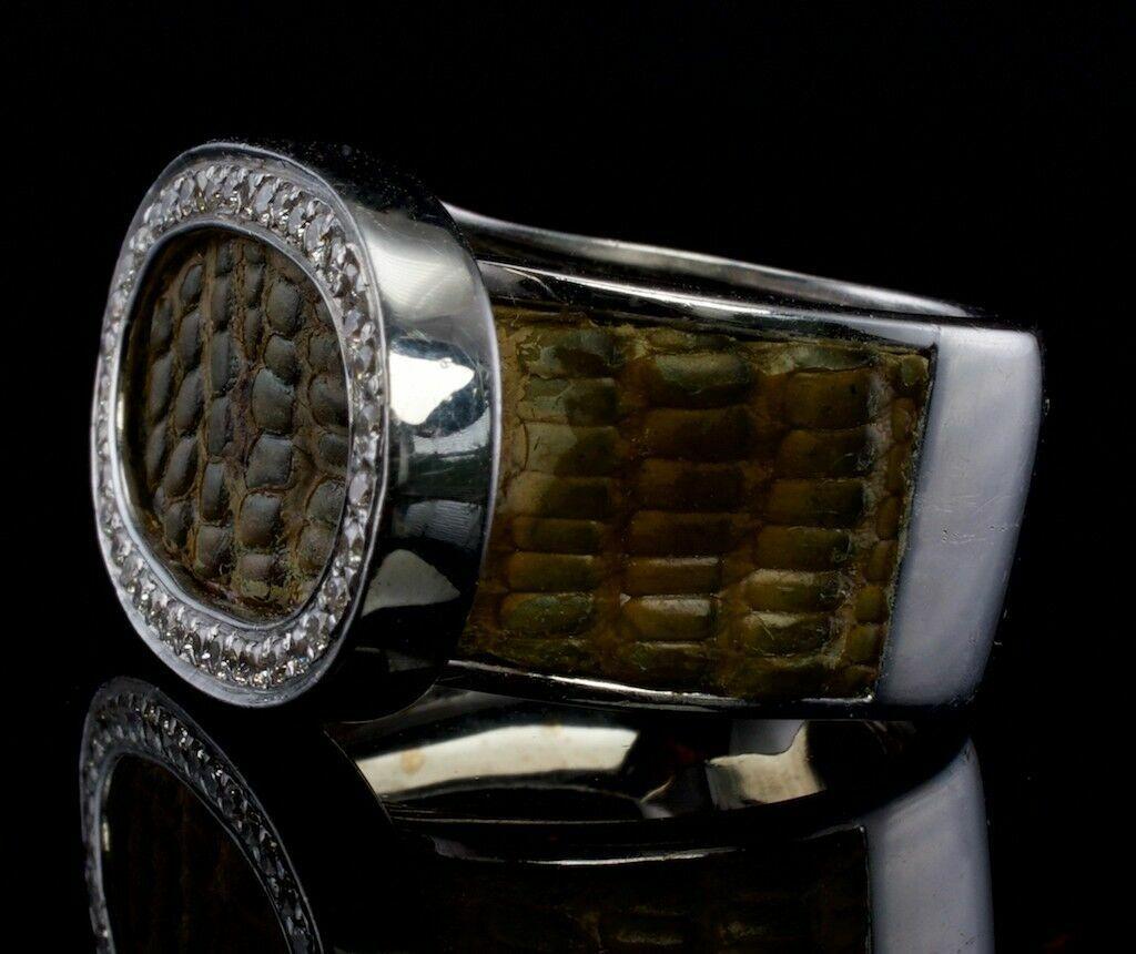 Snakeskin Diamond Ring Snake Skin 18K Gold Band by Homero Vintage For Sale 6