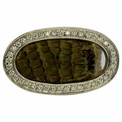 Anillo de diamantes de piel de serpiente Anillo de oro de 18 quilates de Homero Vintage