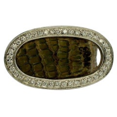 Snakeskin Diamond Ring Snake Skin 18K Gold Band by Homero Vintage