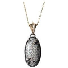 Snakeskin Fossil in Silver and 14 Karat Yellow Gold