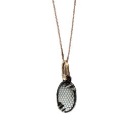 Snakeskin Fossil Pendant with 14 Karat Gold Bail