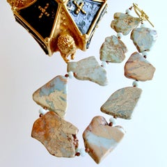 Snakeskin Jasper Amazonite Fossil Coral - Jessa III Necklace