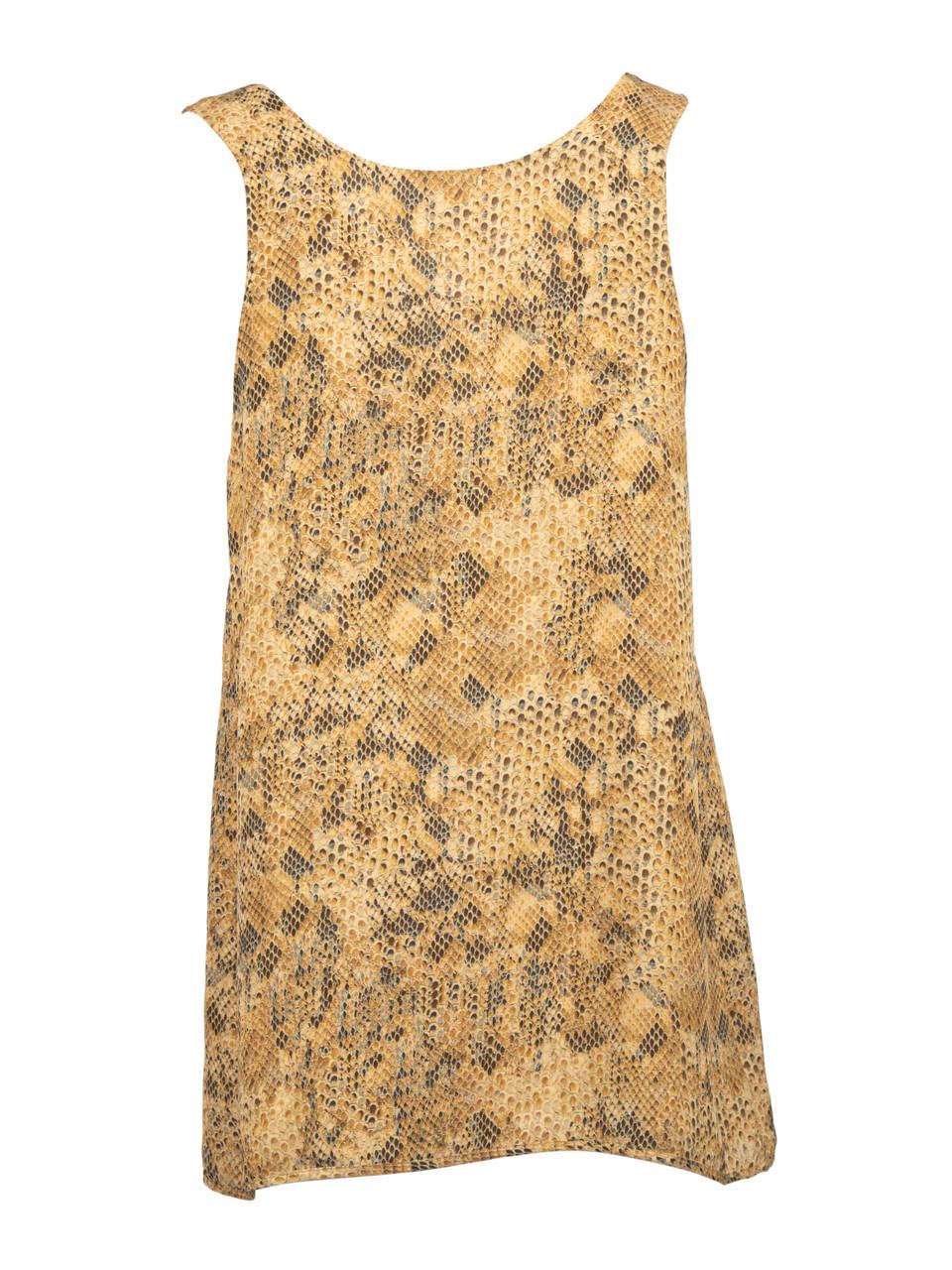 Snakeskin Pattern Silk Sleeveless Top Size L In Good Condition In London, GB