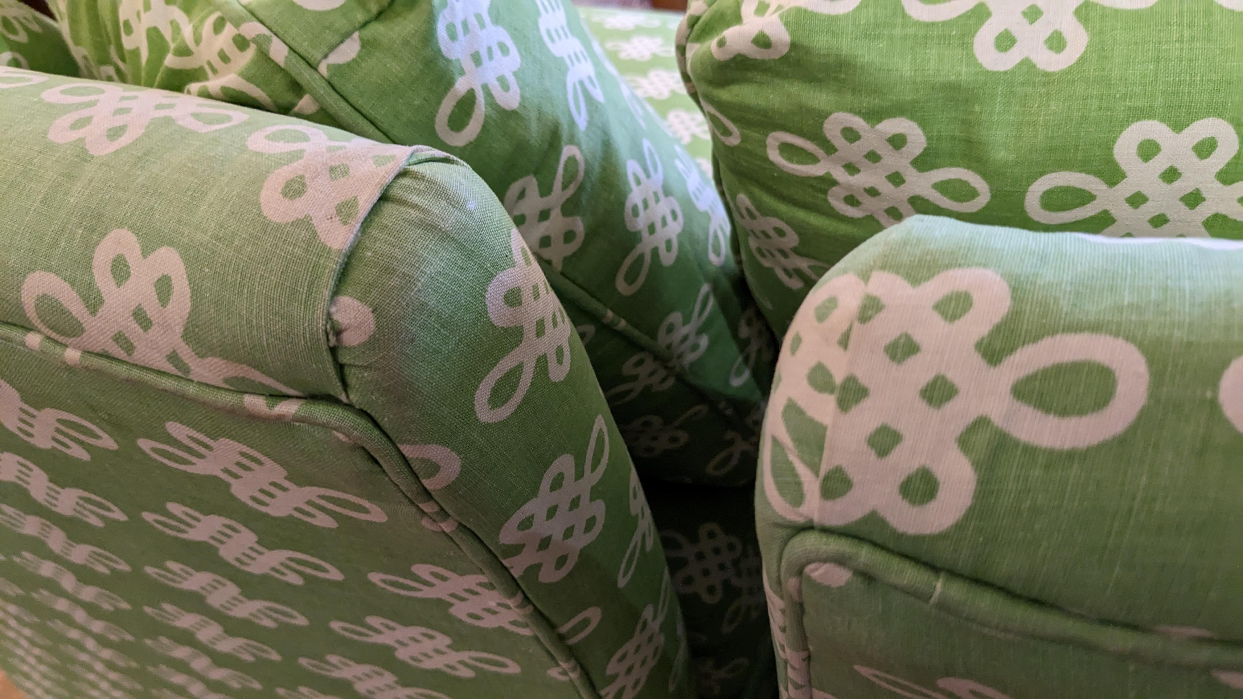 Snappy Stylish Lime Green & White Slipper Chairs For Sale 4