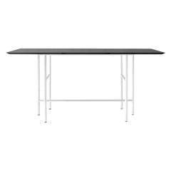 Snaregade Counter Table, Black Oak Veneer Top and Light Grey Steel Leg