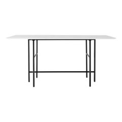 Snaregade Counter Table, Charcoal Linoleum Top & Light Grey Steel Legs