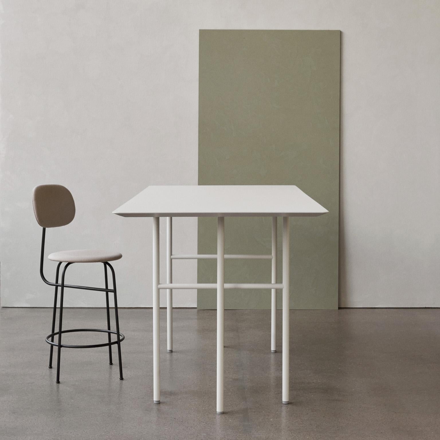 Scandinavian Modern Snaregade Counter Table, Light Grey Veneer Top & Black Steel Legs For Sale