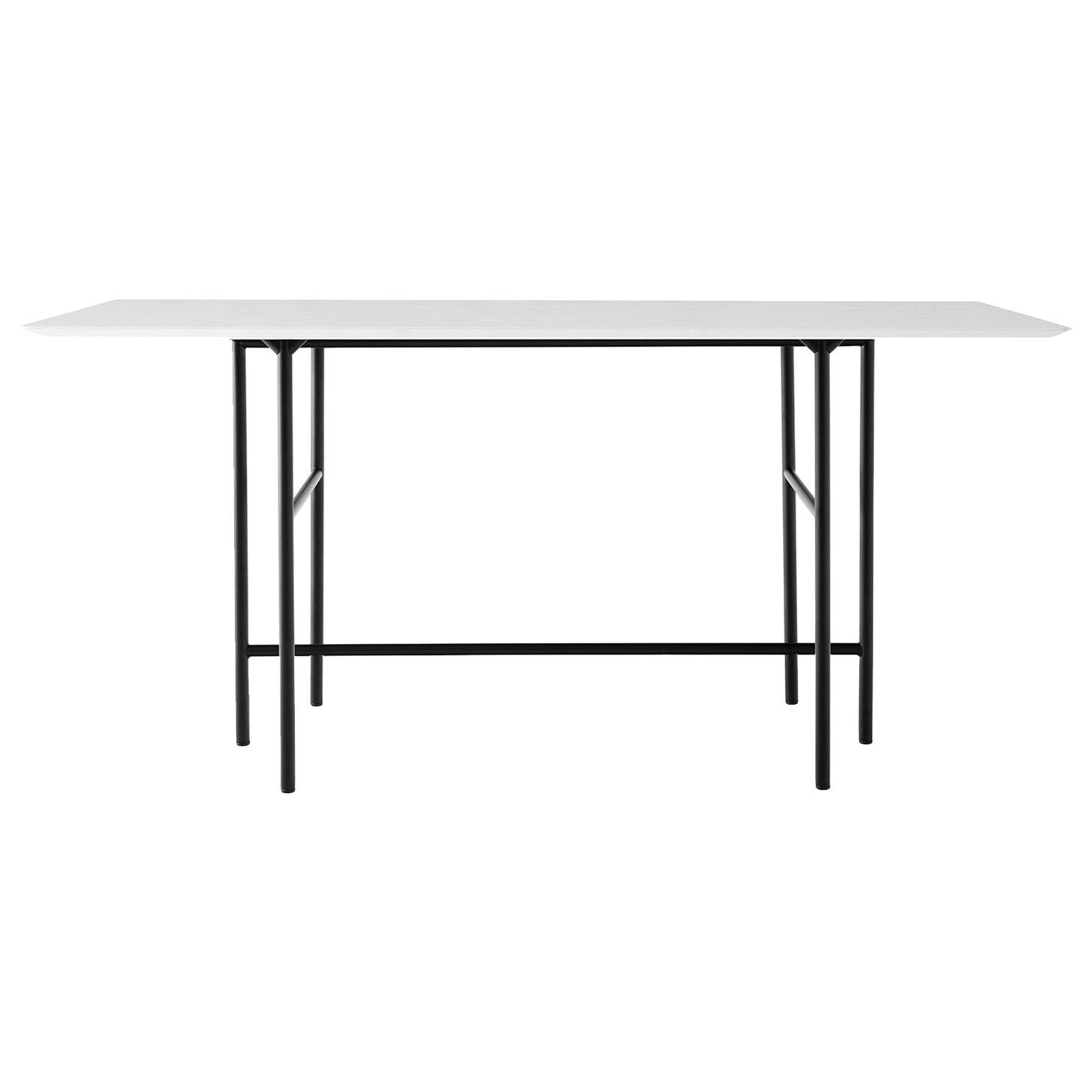 Snaregade Counter Table, Light Grey Veneer Top & Black Steel Legs For Sale