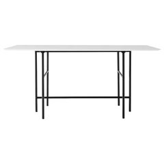 Snaregade Counter Table, Light Grey Veneer Top & Black Steel Legs