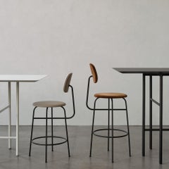 Snaregade Counter Table, Mushroom Linoleum Top and Light Grey Steel Legs