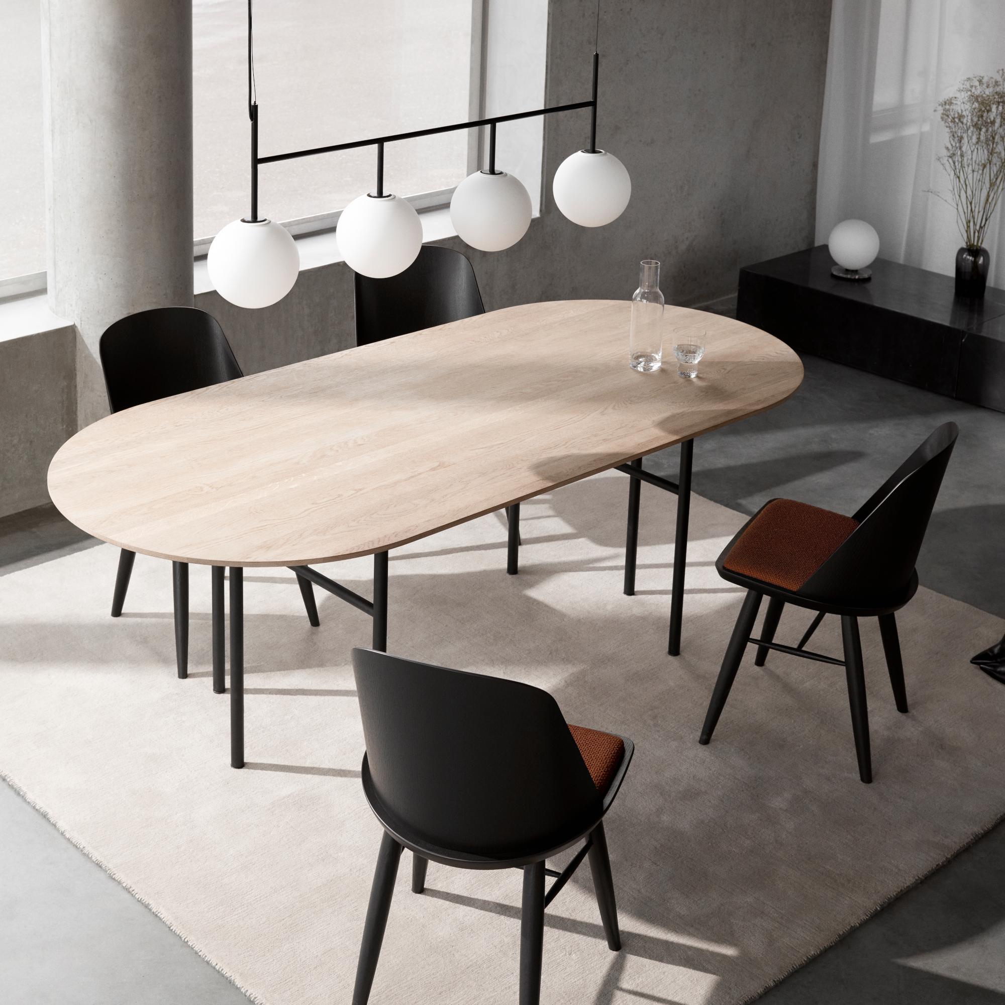 Scandinavian Modern Snaregade Table, Oval, Black/Natural Oak For Sale