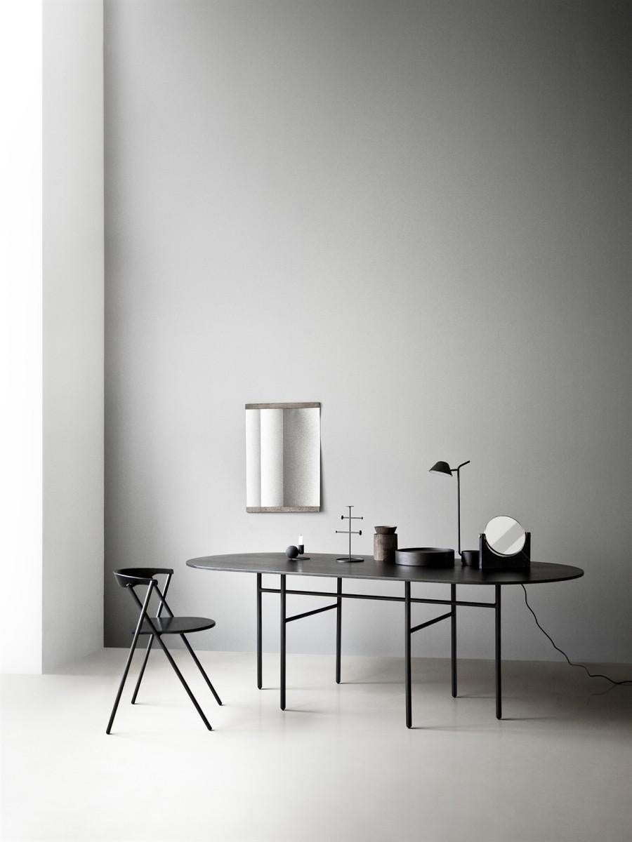 Snaregade Table, Oval, Black Legs with Charcoal Linoleum Top (Skandinavische Moderne) im Angebot