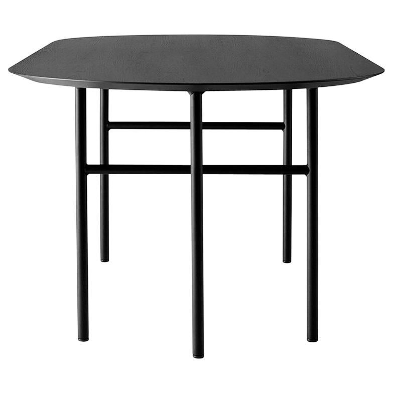 Snaregade Table, Oval, Black Legs with Charcoal Linoleum Top For Sale