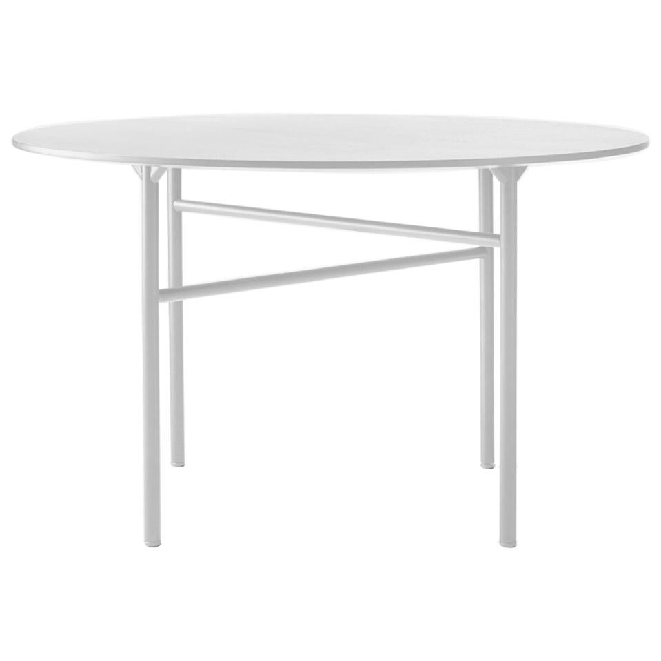 Snaregade Table, Round 47 in Light Grey Veneer For Sale