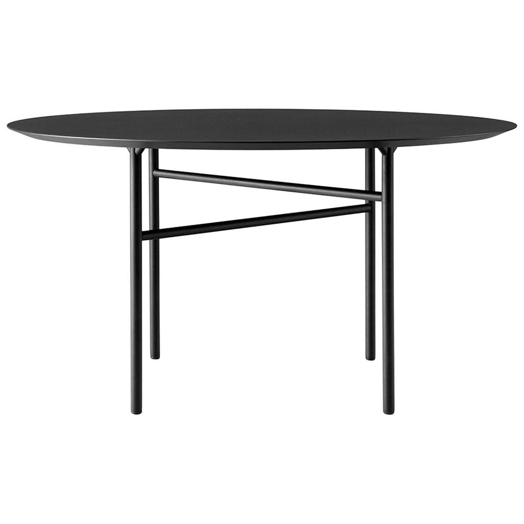Snaregade Table, Round 54 in, Black/Charcoal Linoleum For Sale