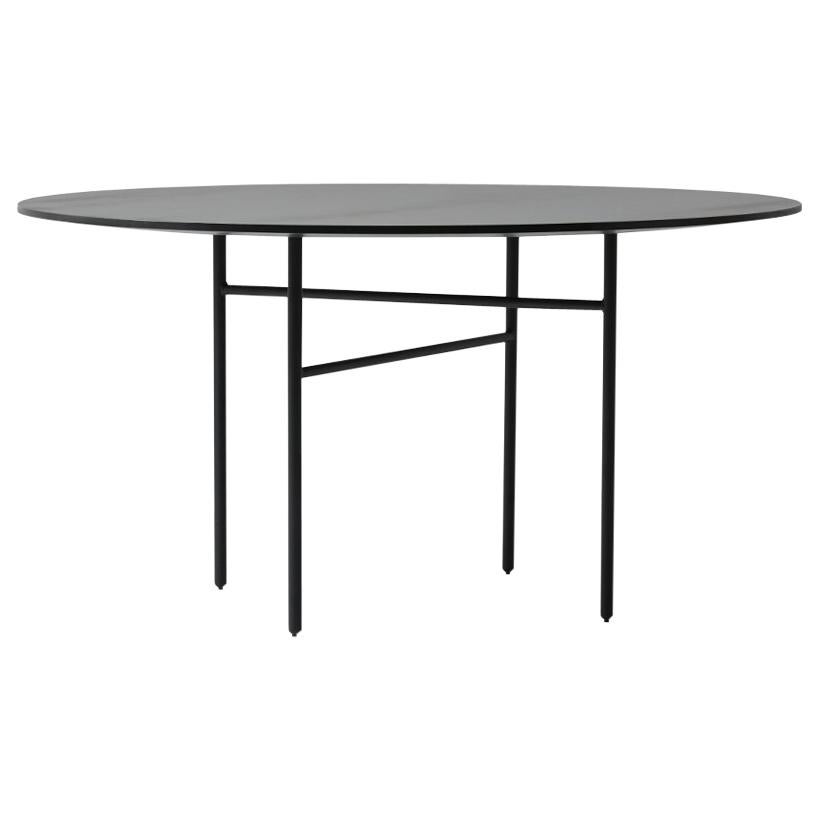 Snaregade Table, Round, 47" Black/Charcoal Linoleum  For Sale