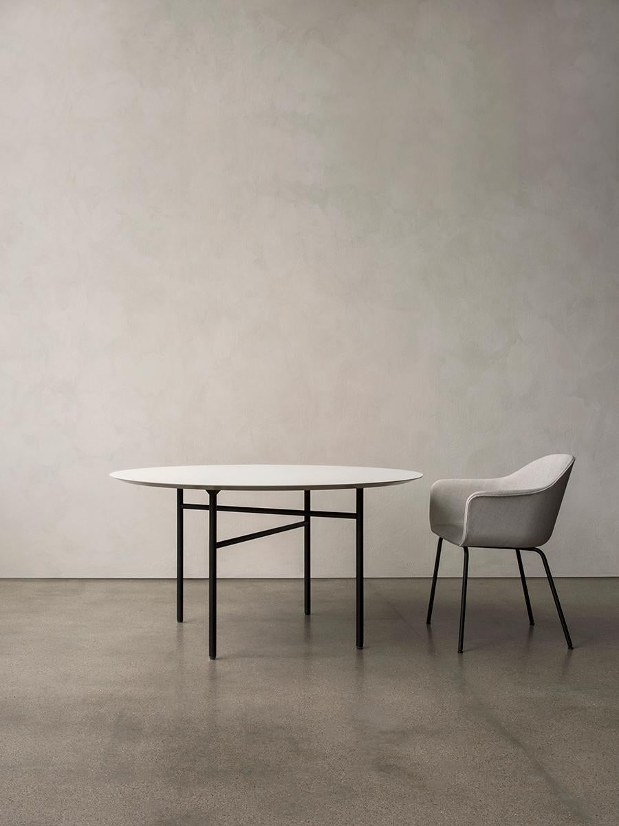 Snaregade Table, Round, Light Grey or Mushroom Linoleum im Zustand „Neu“ in San Marcos, CA