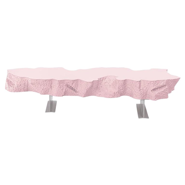 Snarkitecture, "Banco roto rosa", 2021
