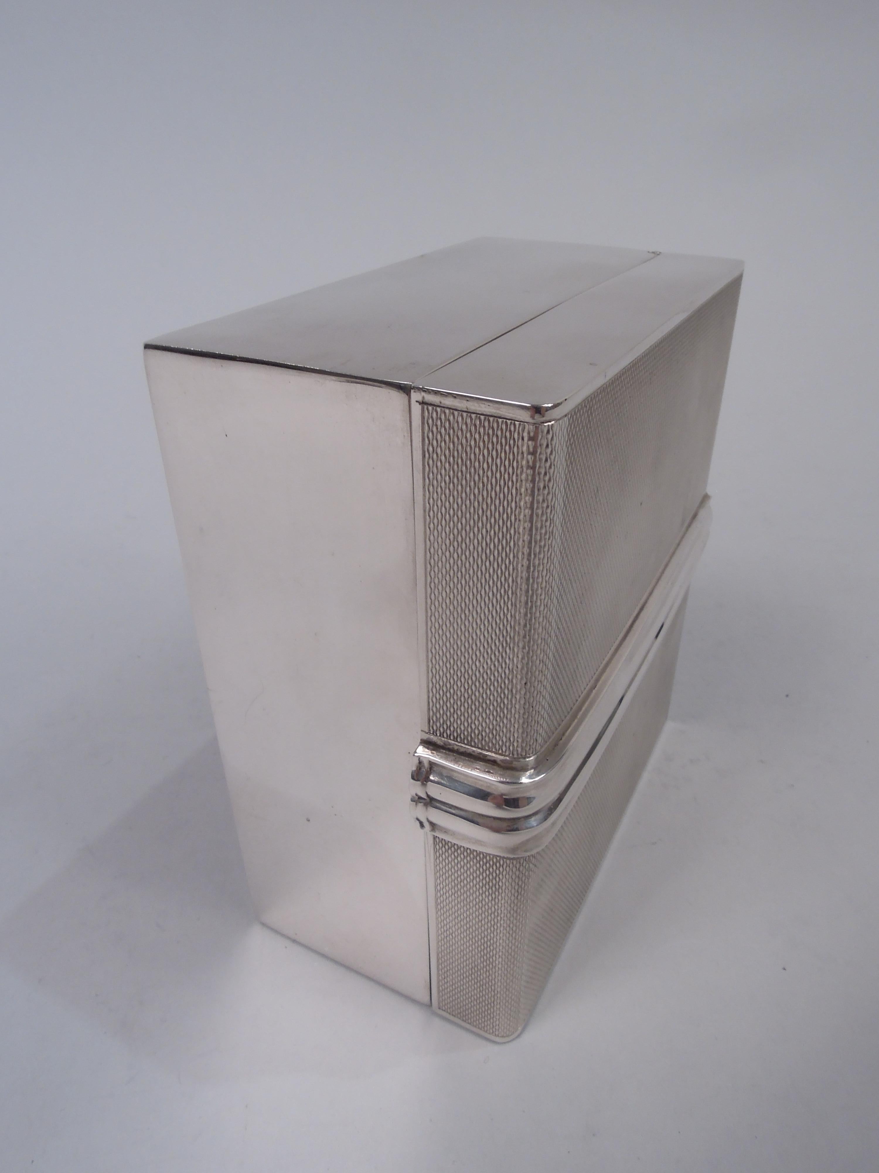 Snazzy English Art Deco Sterling Silver Box 1
