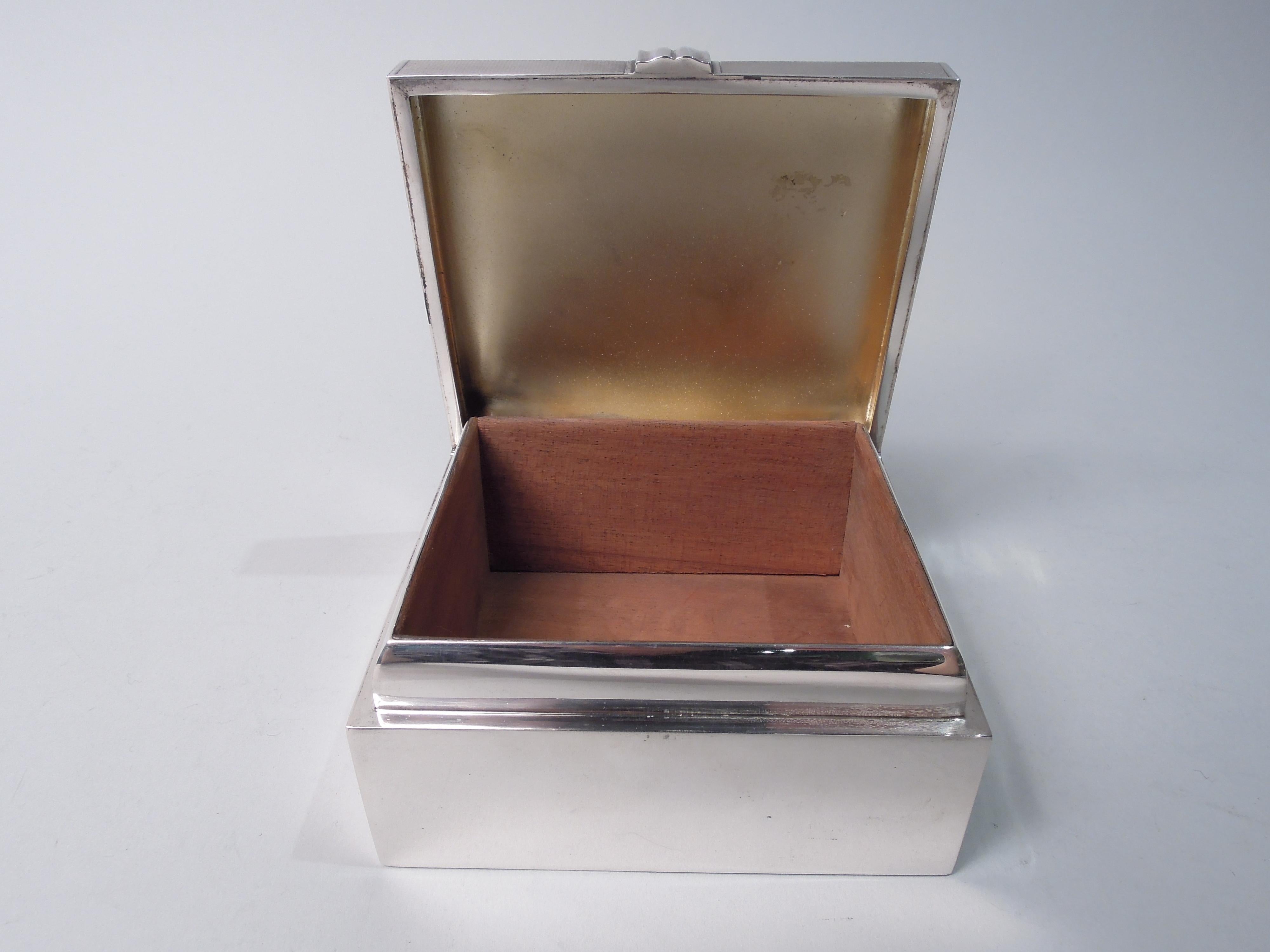 Snazzy English Art Deco Sterling Silver Box 2