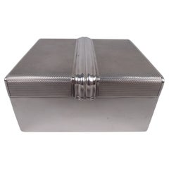Snazzy English Art Deco Sterling Silver Box