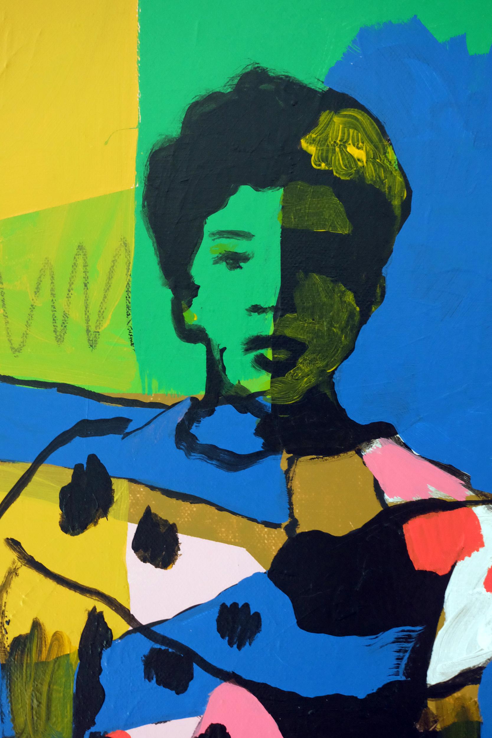 Modern 'Snazzy Pizzazzy' Portrait Painting by Alan Fears Pop Art For Sale