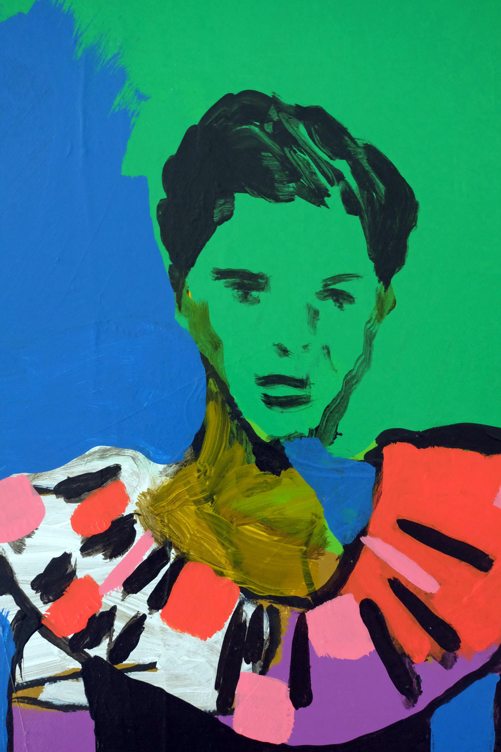 British 'Snazzy Pizzazzy' Portrait Painting by Alan Fears Pop Art For Sale