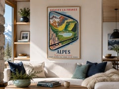 SNCF French Alps 1952 Railway Advertising Travel Poster