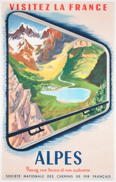 SNCF French Alps 1952 Railway Advertising Travel Poster