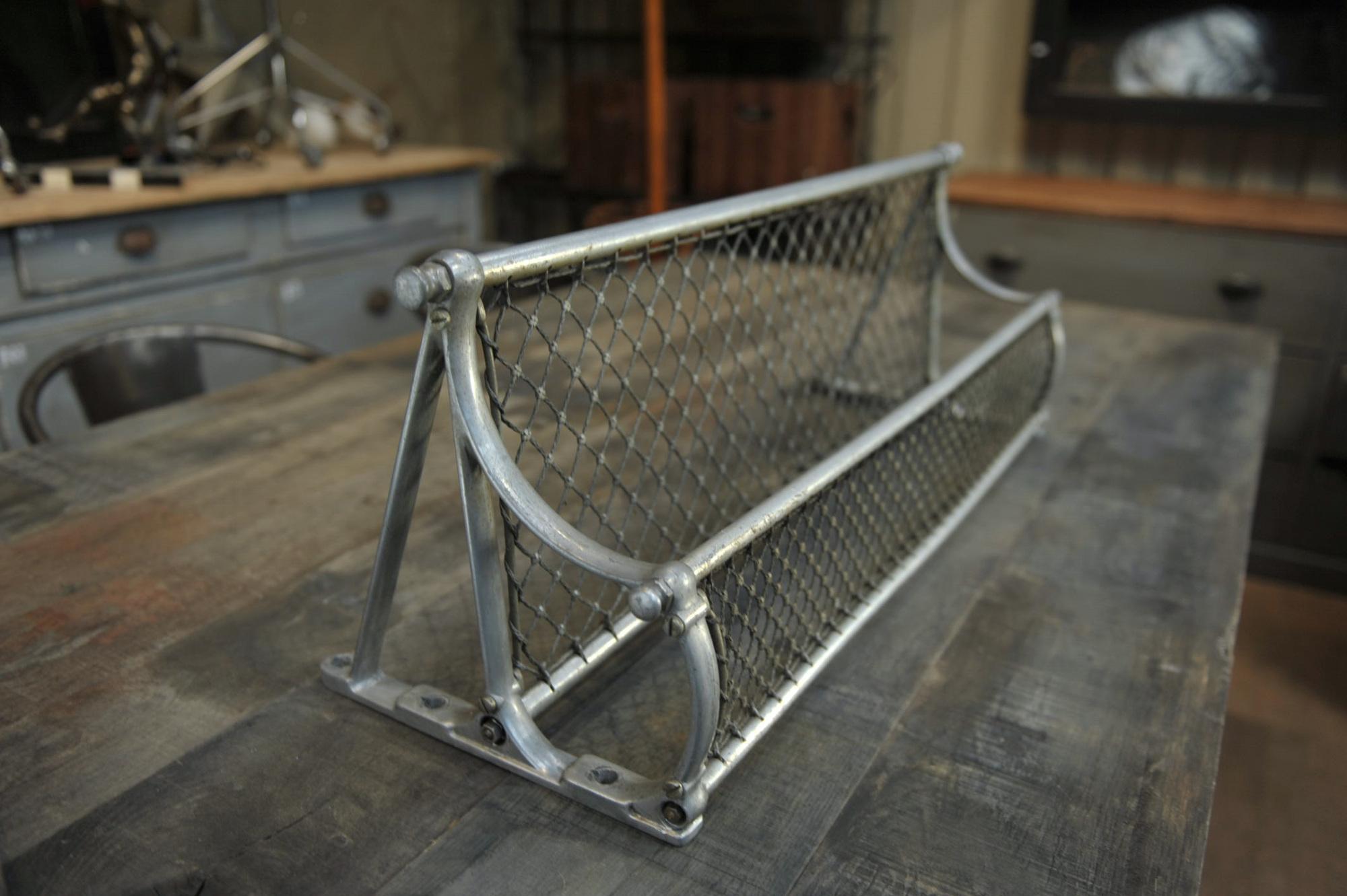Luggage rack in aluminium and rope from SNCF French rail way wagon, circa 1950. Very good condition strong quality.
 