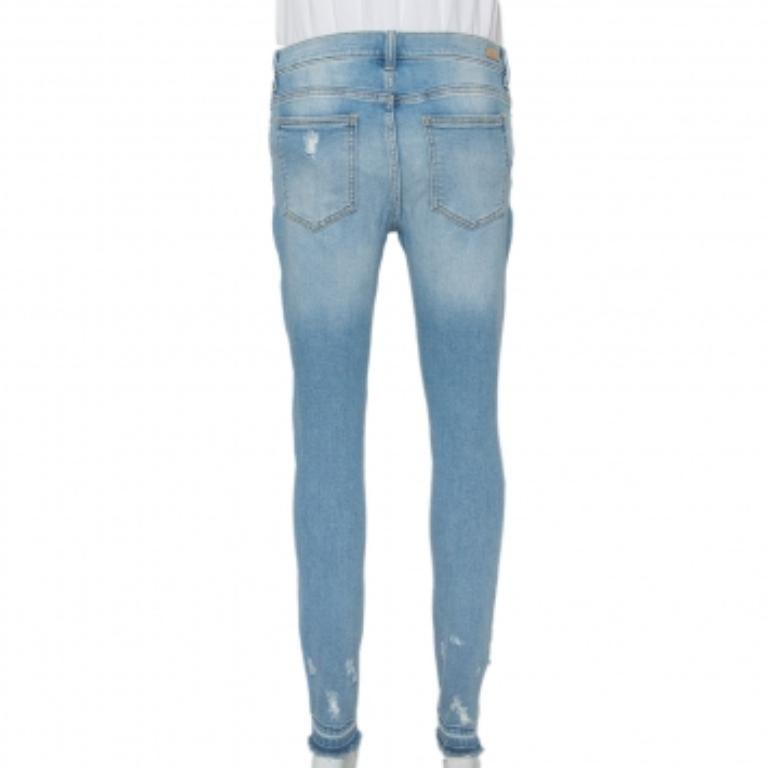 Sneak Peek Blue Denim Distressed Skinny Jeans M In Good Condition For Sale In Dubai, Al Qouz 2