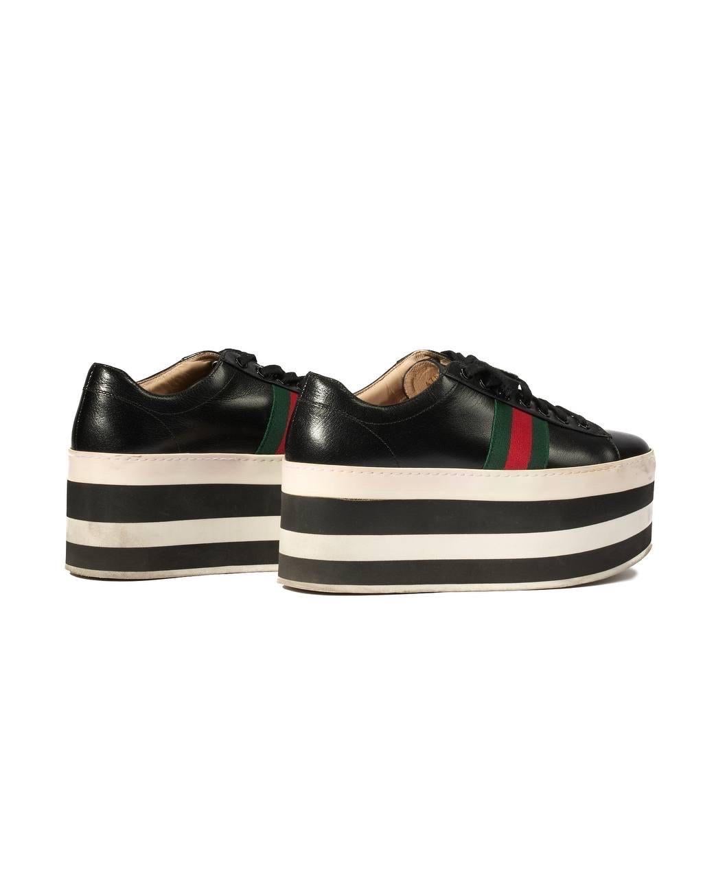 Sneakers Gucci Peggy Other Plateau Nere im Zustand „Gut“ im Angebot in Torre Del Greco, IT