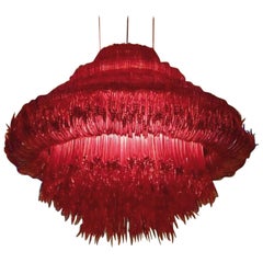 Lustre Sneeze en résine rouge de Jacopo Foggini