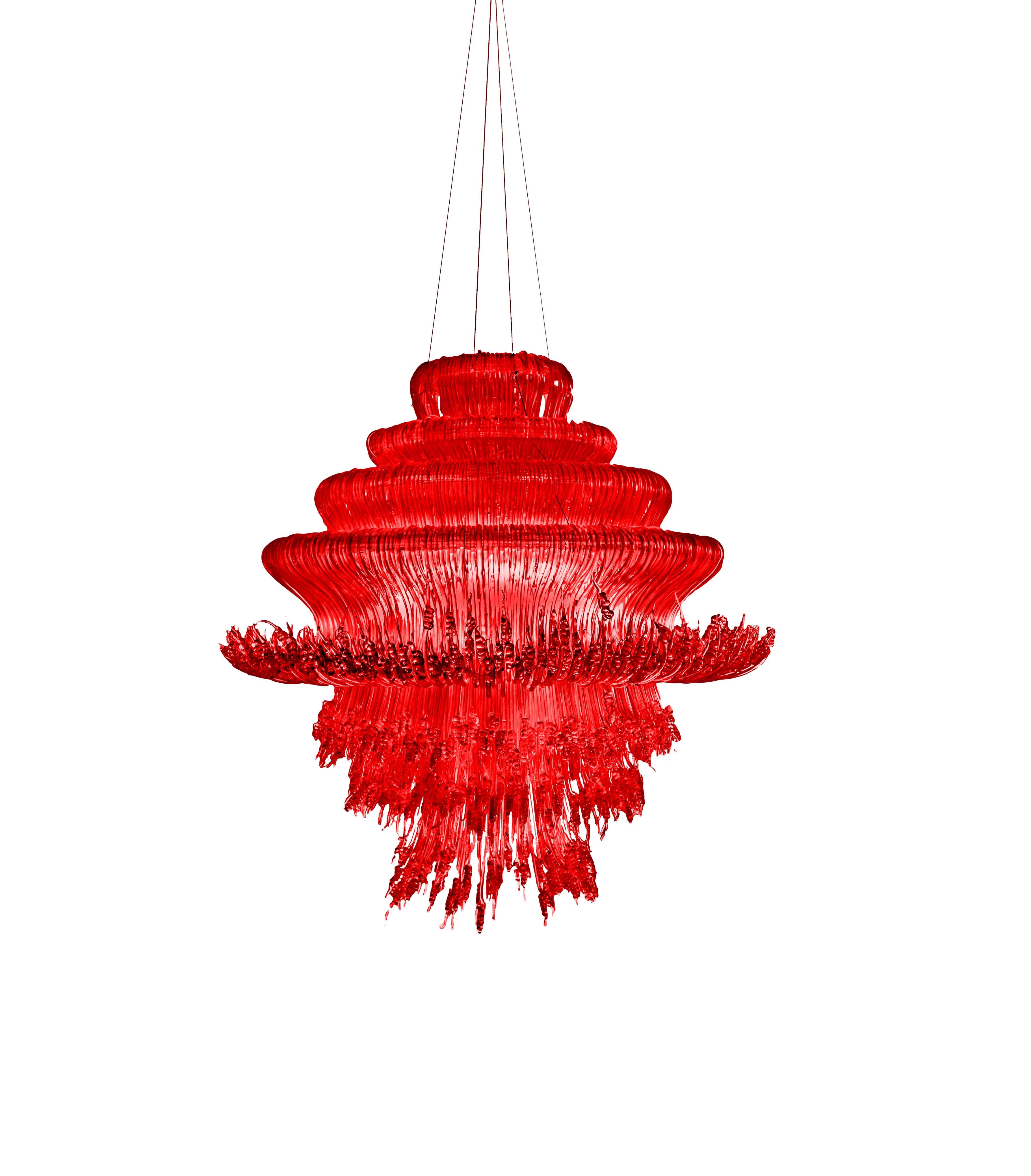 Sneeze B Chandelier in Yellow Resin by Jacopo Foggini For Sale 5