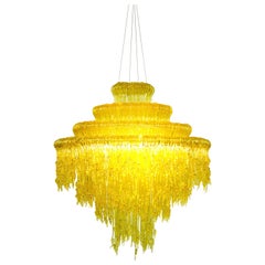 Lustre Sneeze B en résine jaune par Jacopo Foggini