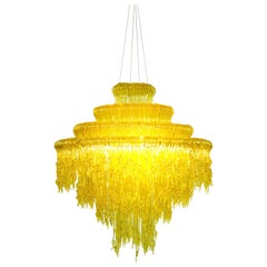 Lustre Sneeze B en résine jaune par Jacopo Foggini