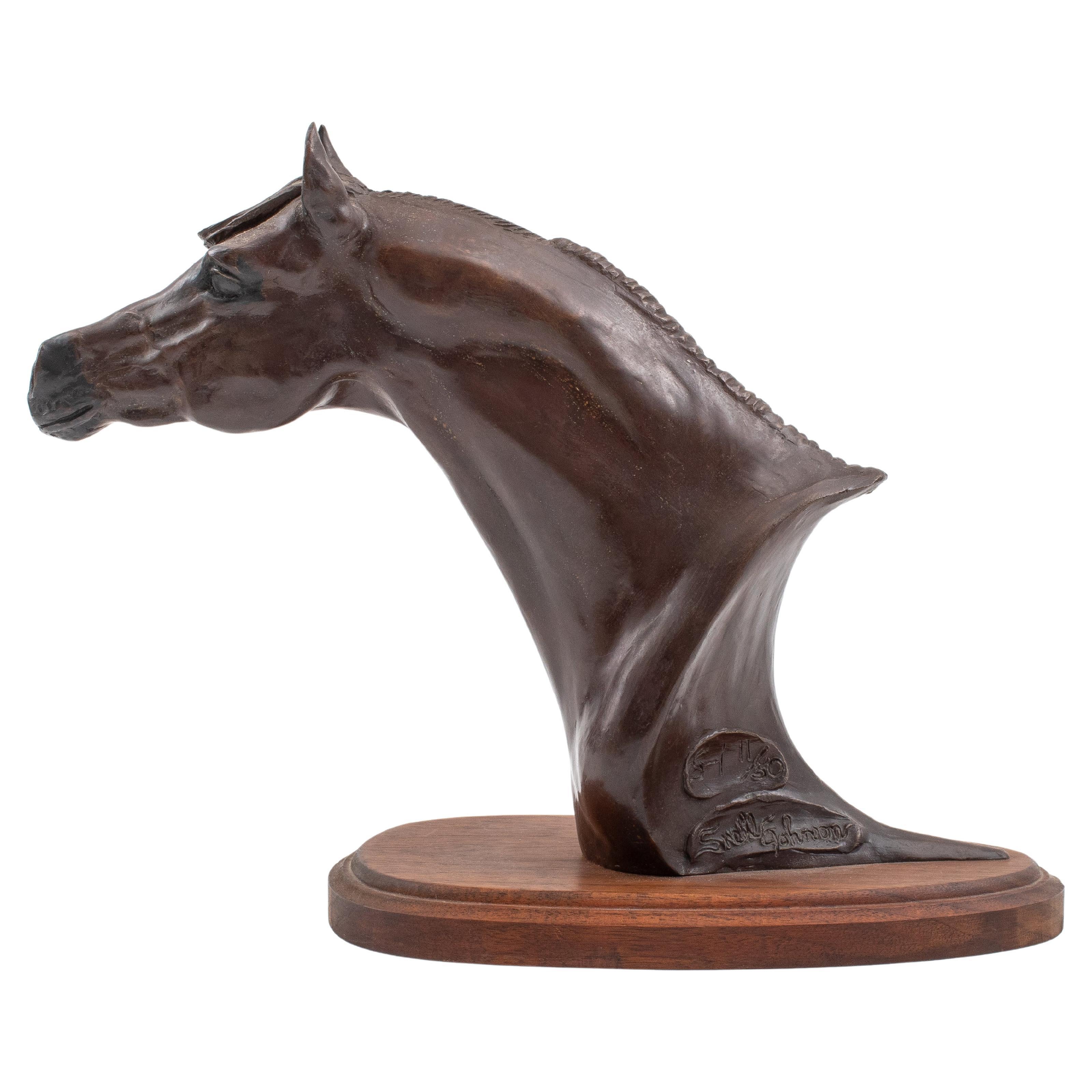 Snell Johnson "NV Pingo" Bronze Horse Bust For Sale
