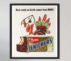 Snickers "Best Candy on Earth Comes From Mars" Advertising Poster, 1963