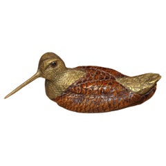 Snipe Bird Sculpture Italy 1970s Brass Wood