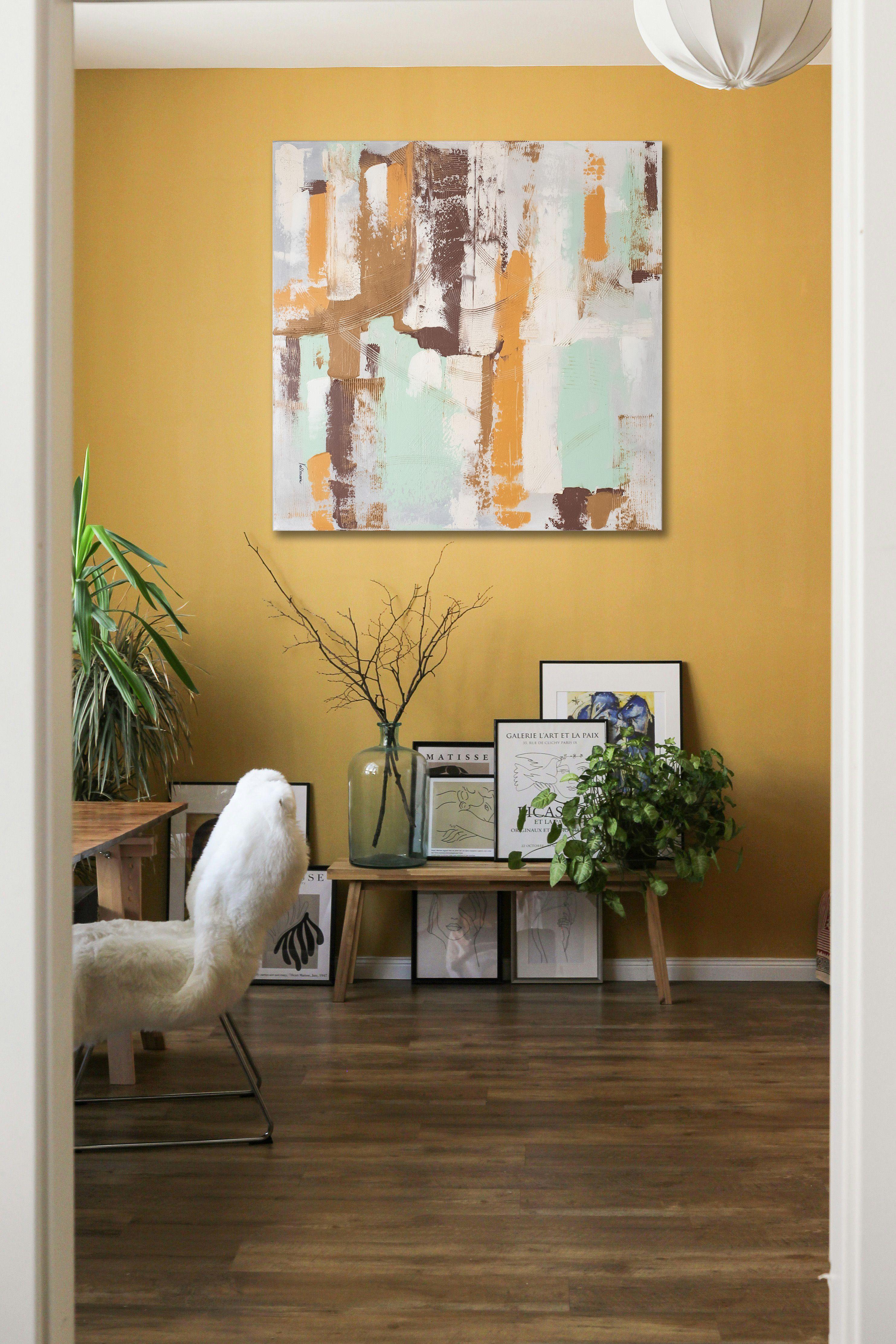 Inspirar, Pintura, Acrílico sobre lienzo - Abstract Painting Beige de Snjezana Blagsic-Vallenssia