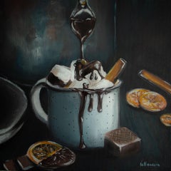 Marshmallows & Hot Chocolate, Painting, Acrylic on Canvas