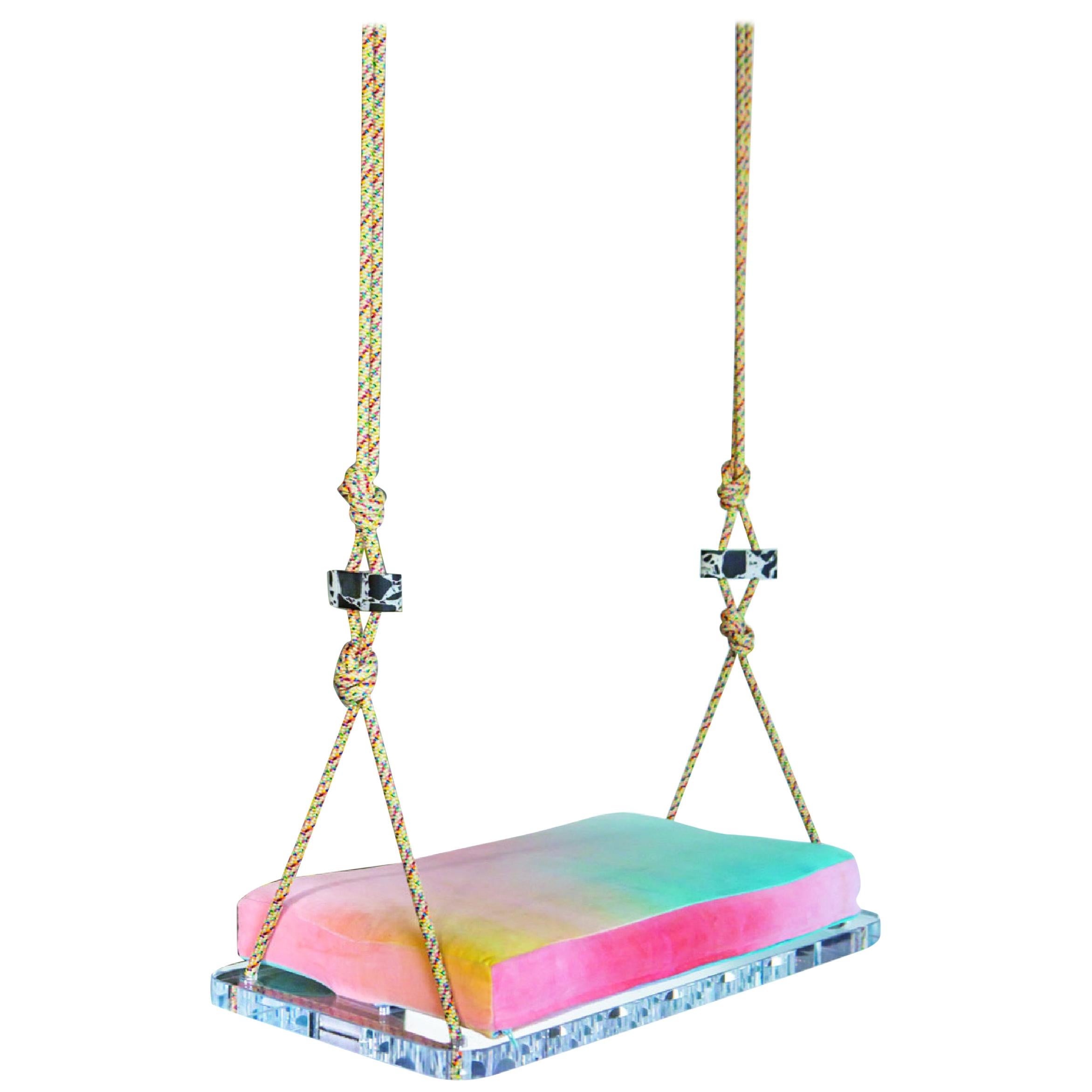 Sno-Cone Indoor Swing, Single Seat in Hand Dyed Cotton Velvet