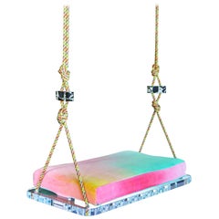 Sno-Cone Indoor Swing, Single Seater aus handgefärbtem Baumwollsamt