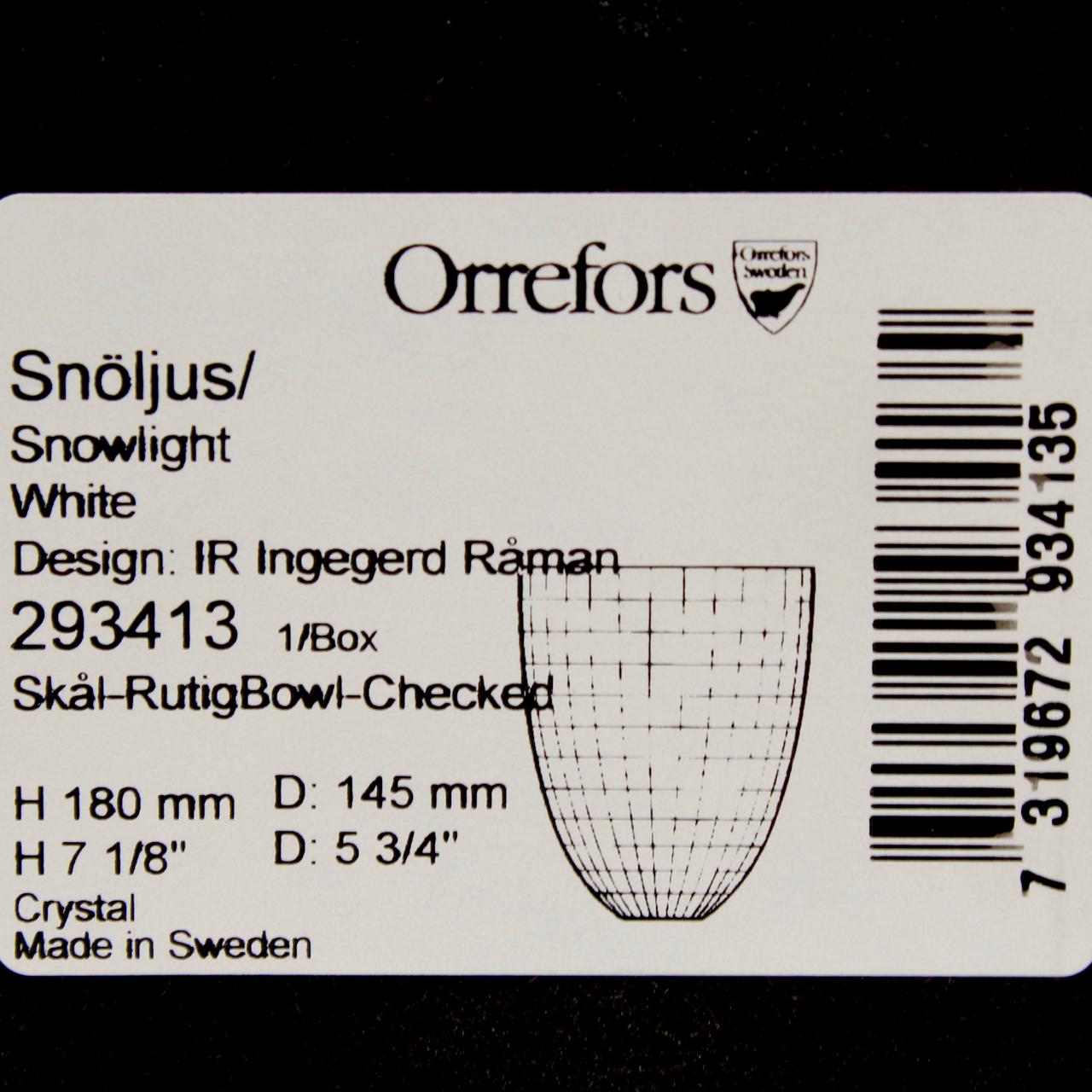 Snöljus Snowlight White Art Glass Vase by Ingegerd Råman for Orrefors For Sale 3
