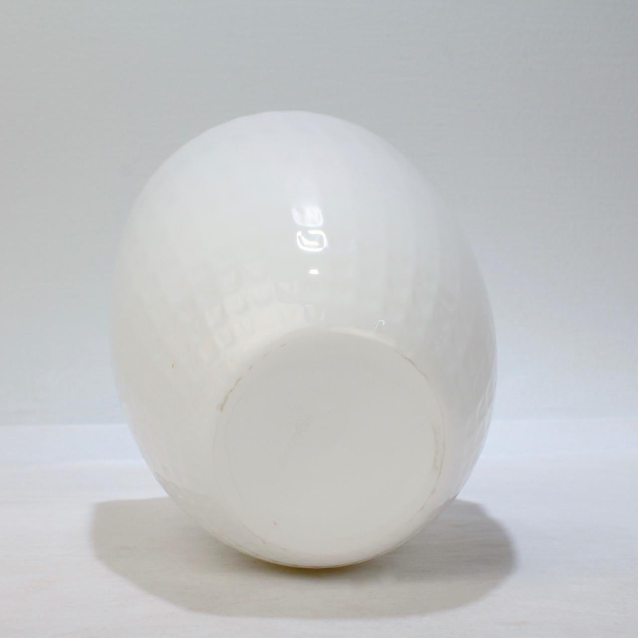 Snöljus Snowlight White Art Glass Vase by Ingegerd Råman for Orrefors In Good Condition For Sale In Philadelphia, PA