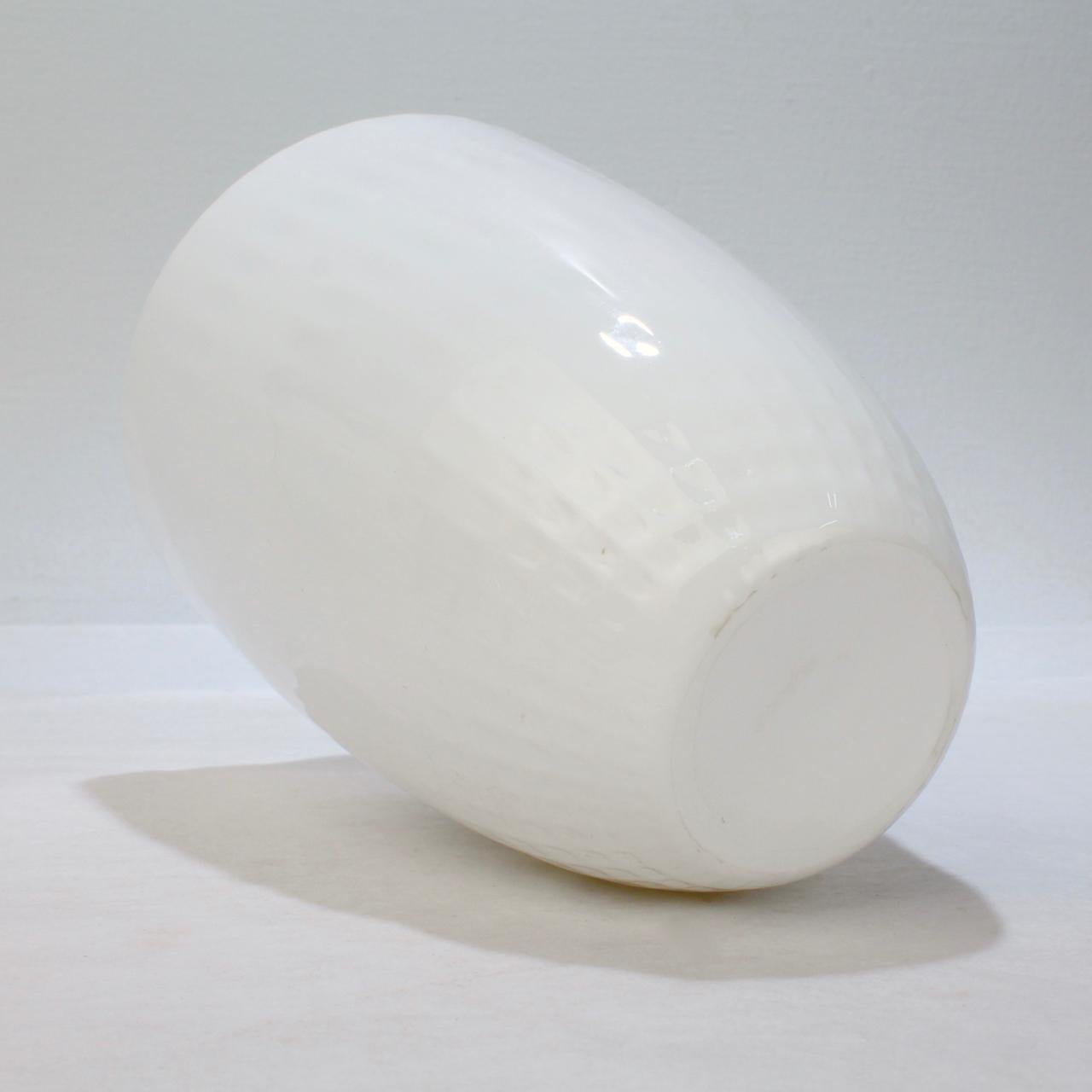 20th Century Snöljus Snowlight White Art Glass Vase by Ingegerd Råman for Orrefors For Sale