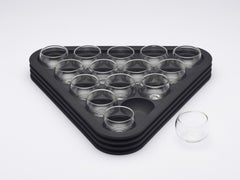 Snooker shot glasses and tray from the Alexandre Arrechea SoShiro collaboration
